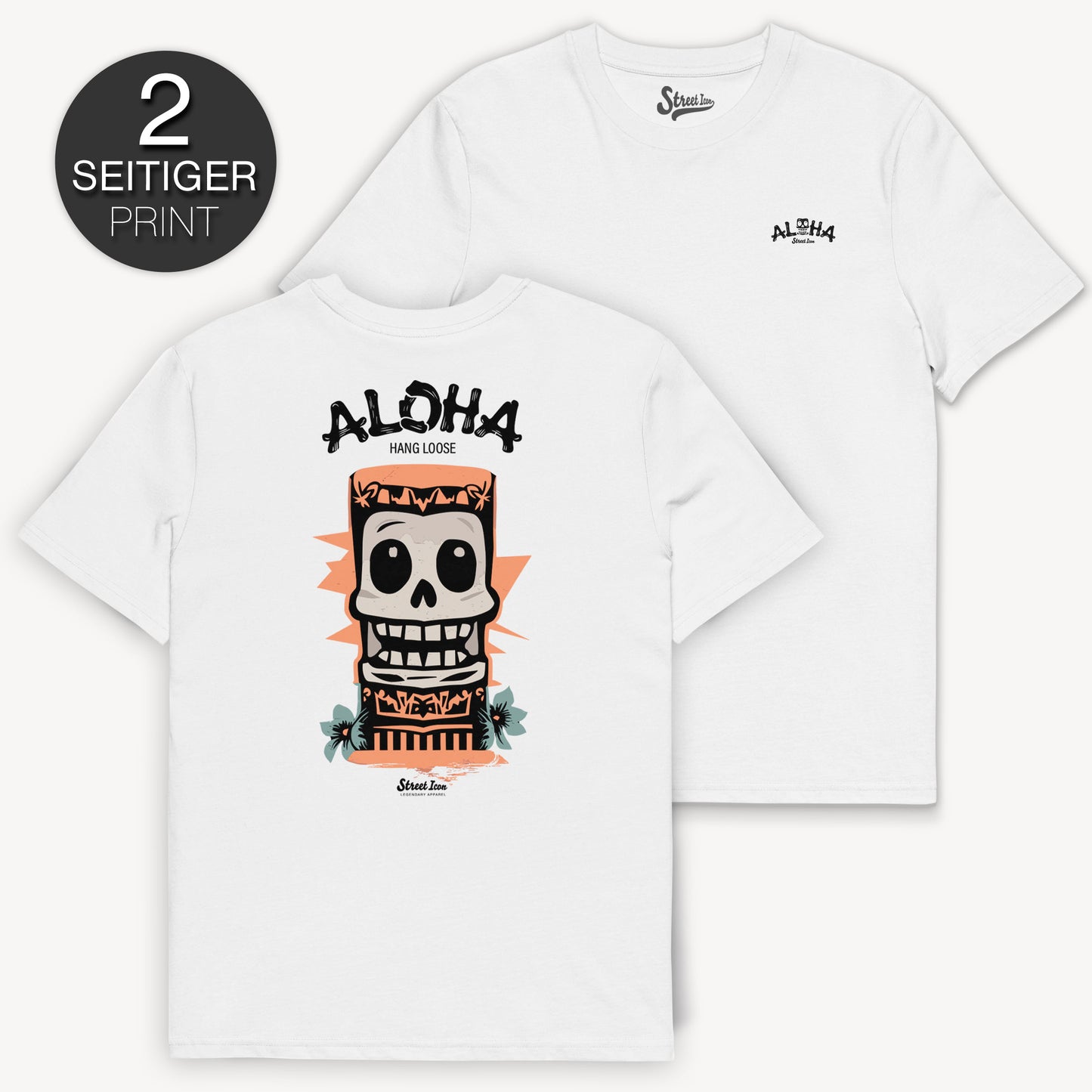 Aloha Hang Loose - Premium T-Shirt mit 2-seitigem Druck