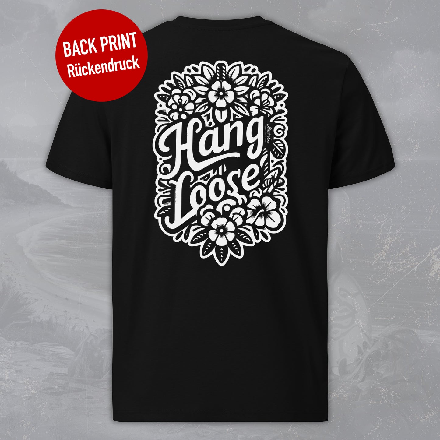 Hang Loose Emblem - Premium T-Shirt mit Back Print