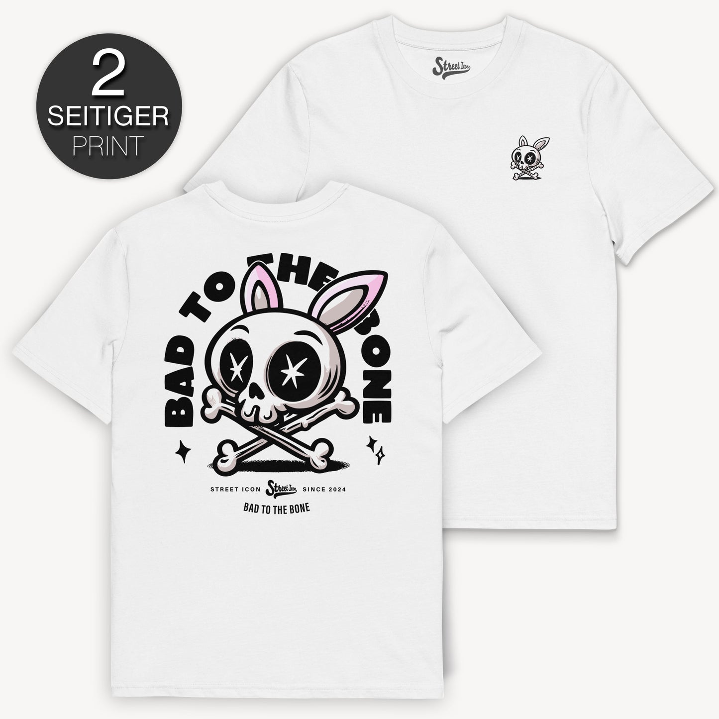 Bad Bone Bunny - T-Shirt mit 2-seitigem Druck