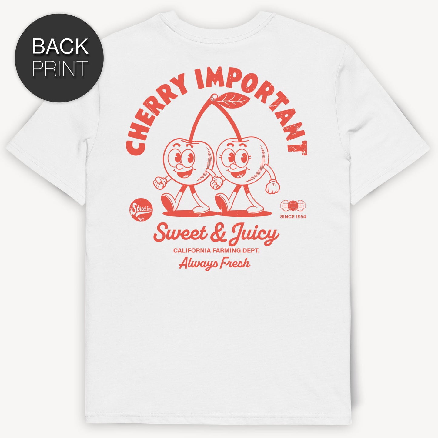 Cherry Important - T-Shirt mit 2-seitigem Druck