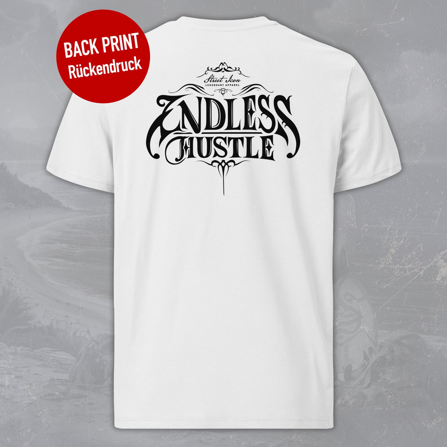 Endless Hustle - Premium T-Shirt mit großem Rückendruck
