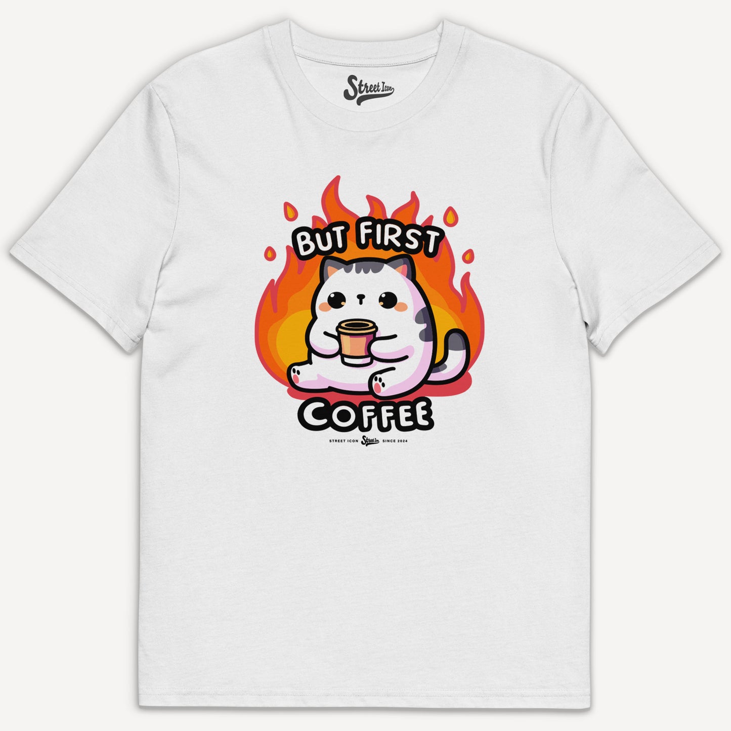 First Coffee Cat - Premium T-Shirt