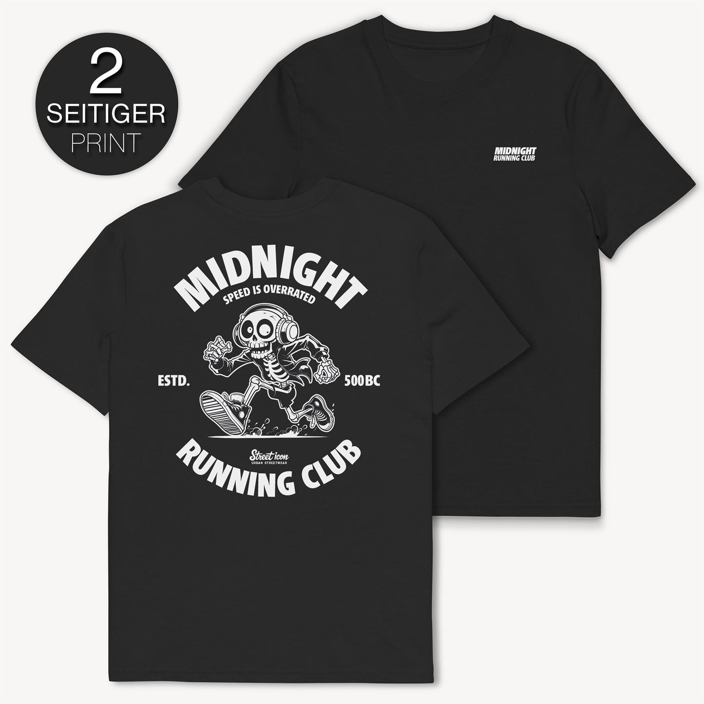 Midnight Running Club T-Shirt mit 2-seitigem Print