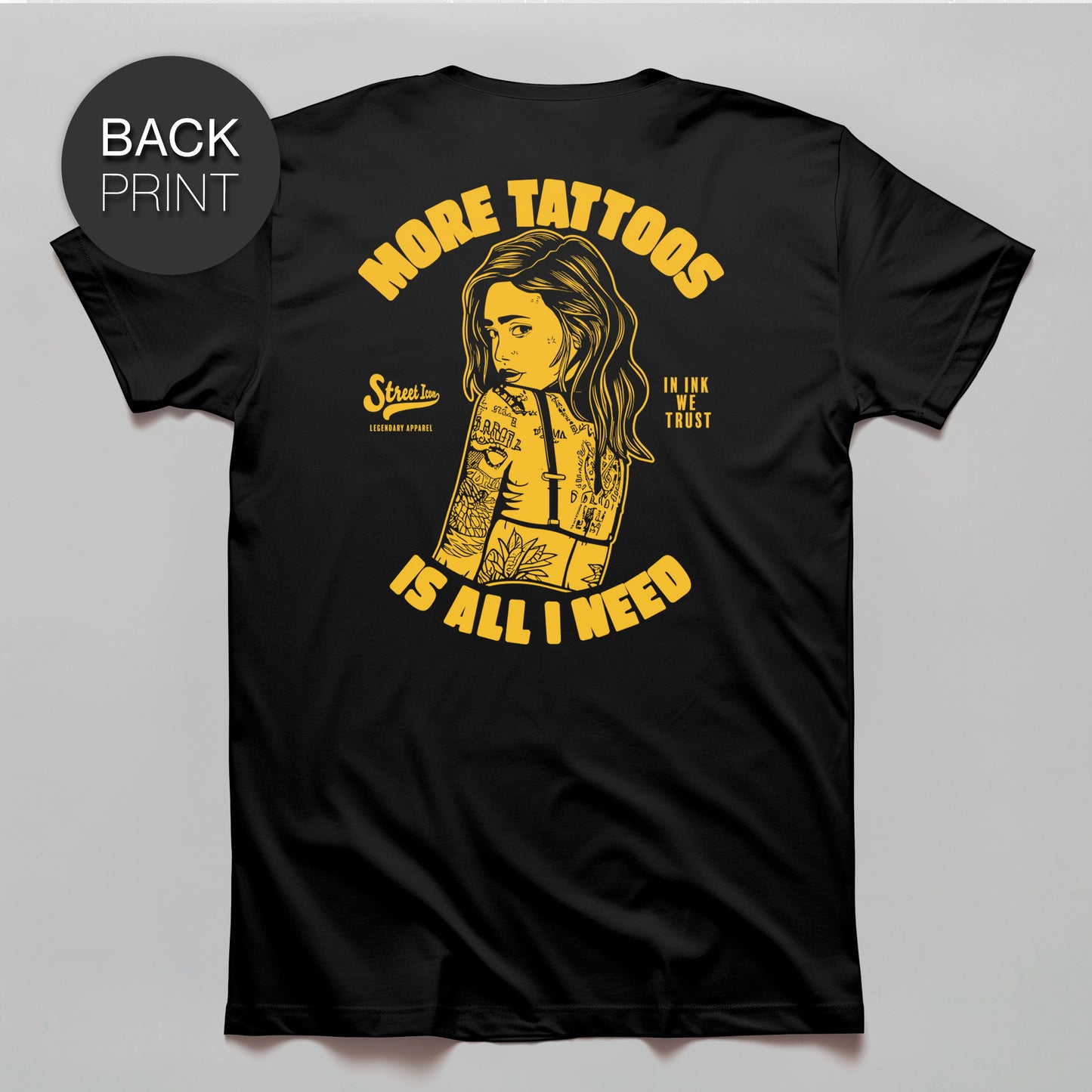 More Tattoos - Premium T-Shirt mit Rückendruck