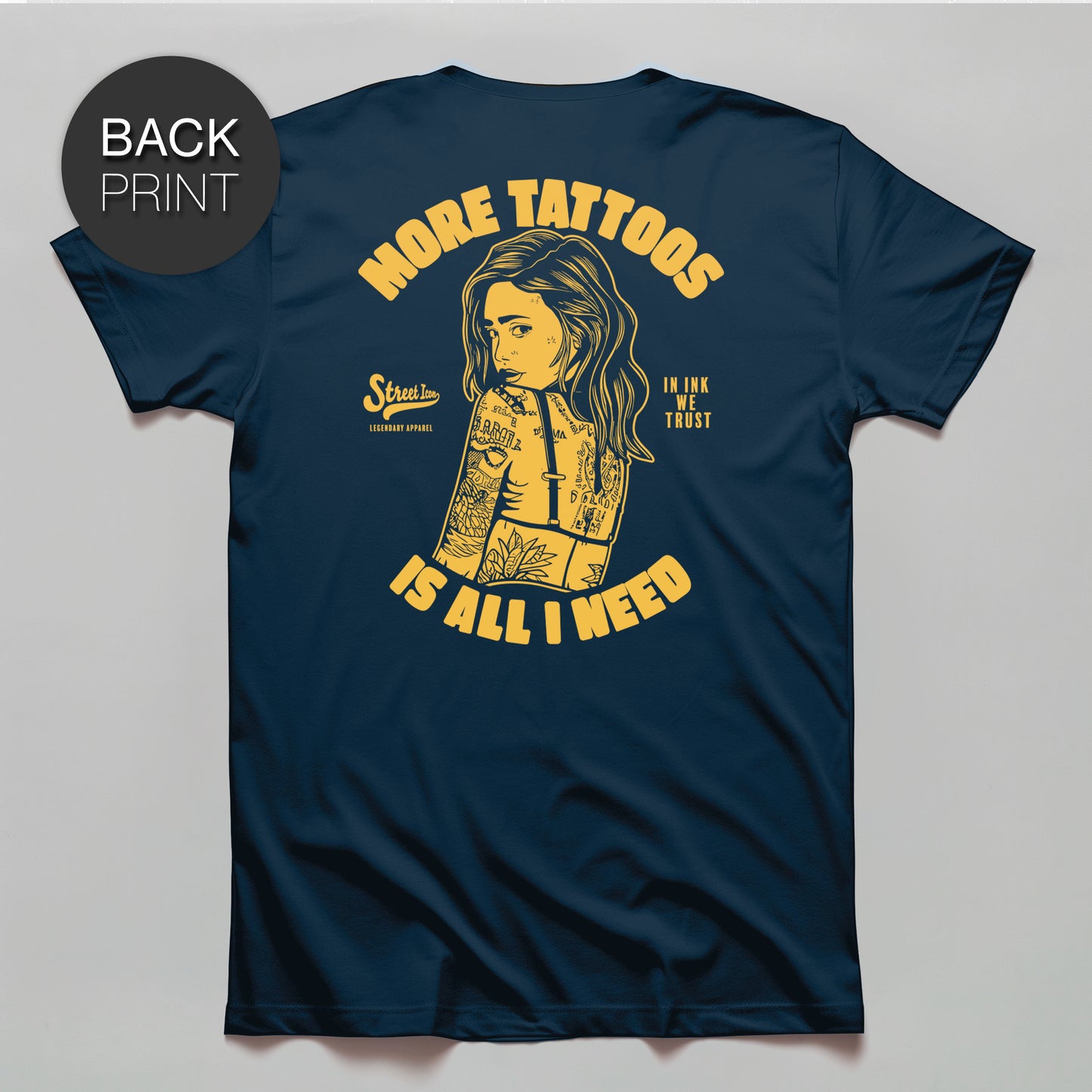 More Tattoos - Premium T-Shirt mit Rückendruck