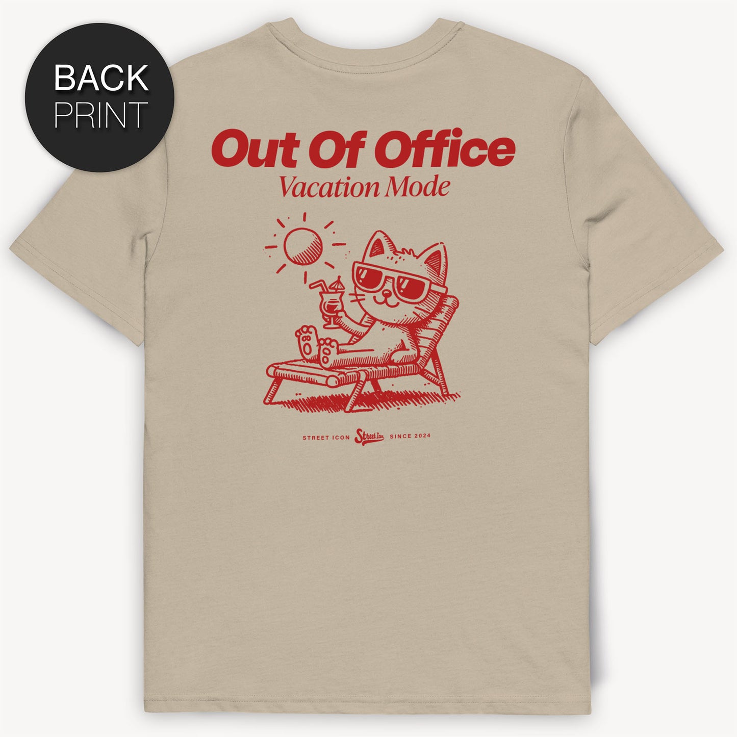 Out Of Office Cat - T-Shirt mit 2-seitigem Print