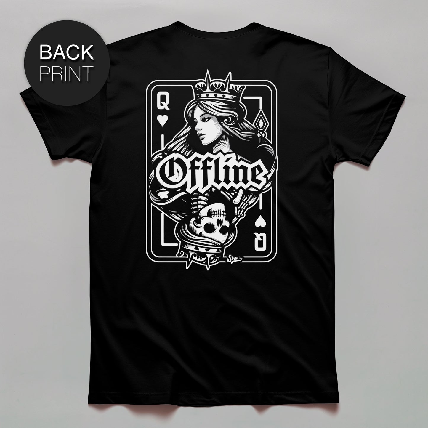 Offline Queen - Premium T-Shirt mit 2-seitigem Druck