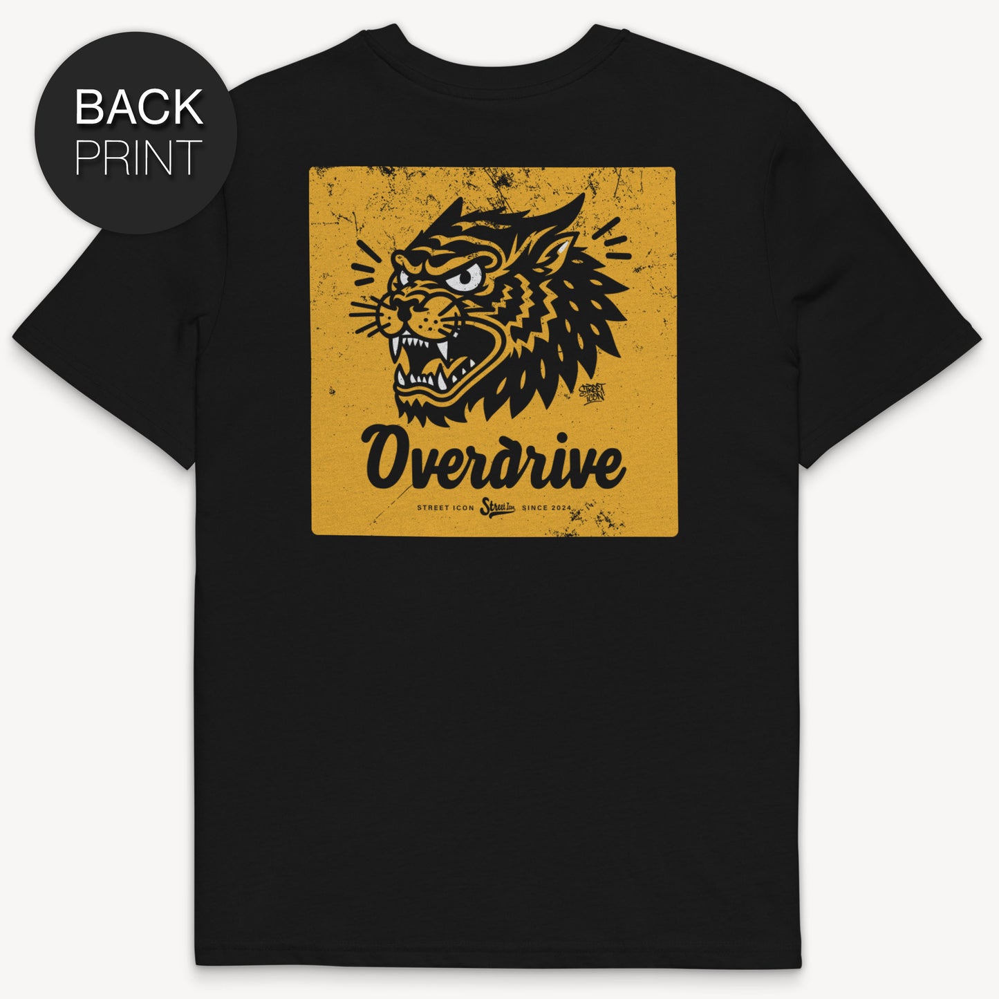 Tiger Overdrive - Premium T-Shirt mit Backprint