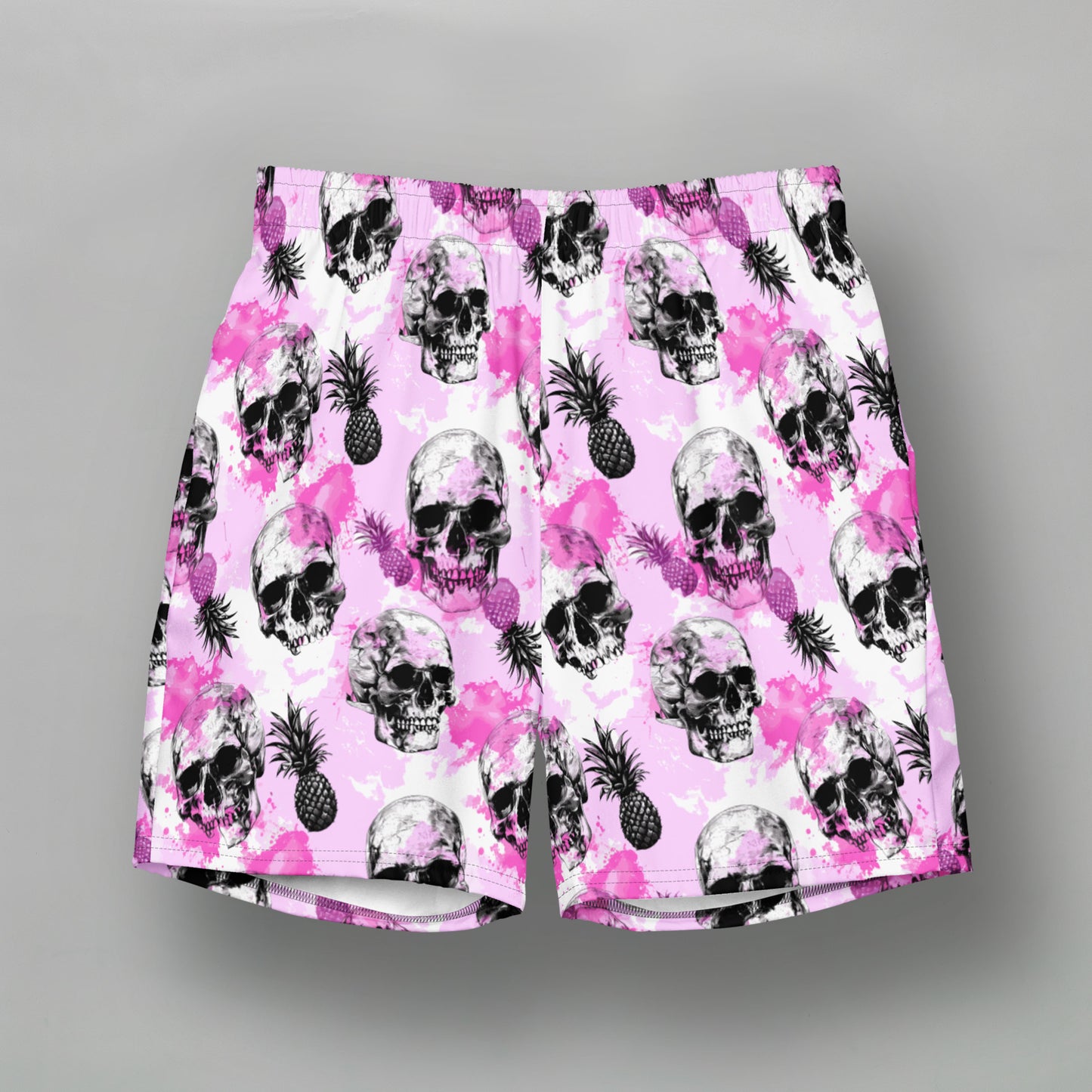 Pink Pineapple Skull - Herren-Badehose