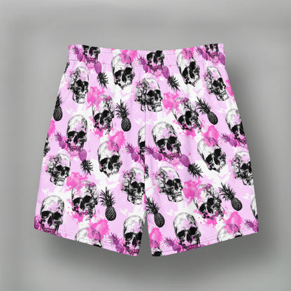 Pink Pineapple Skull - Herren-Badehose