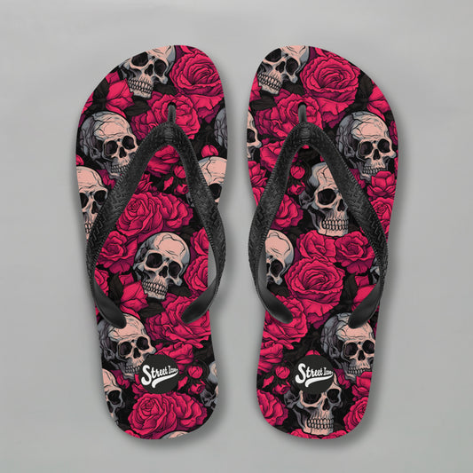 Red Roses&Skulls - Flip-Flops (Unisex)