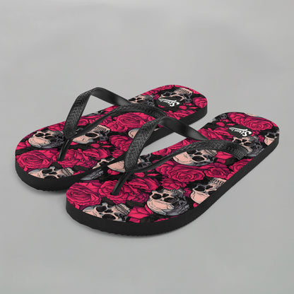 Red Roses&amp;Skulls - Flip Flops (Unisex)