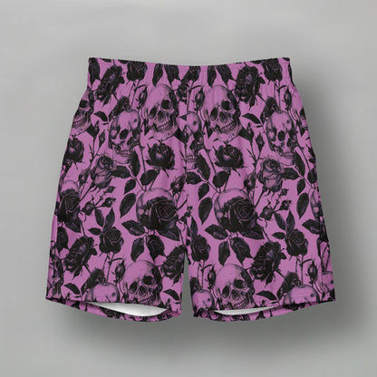 Skull Rose (Purple) - Herren-Badehose