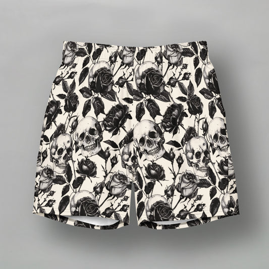 Skull Rose (Weiß) - Herren-Badehose