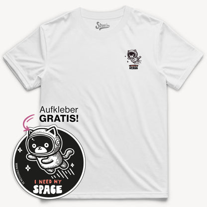 Space Kitty Premium T-Shirt + Gratis Aufkleber