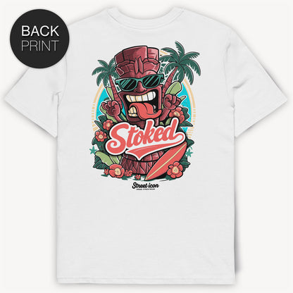 Stoked Tiki T-Shirt mit 2-seitigem Print