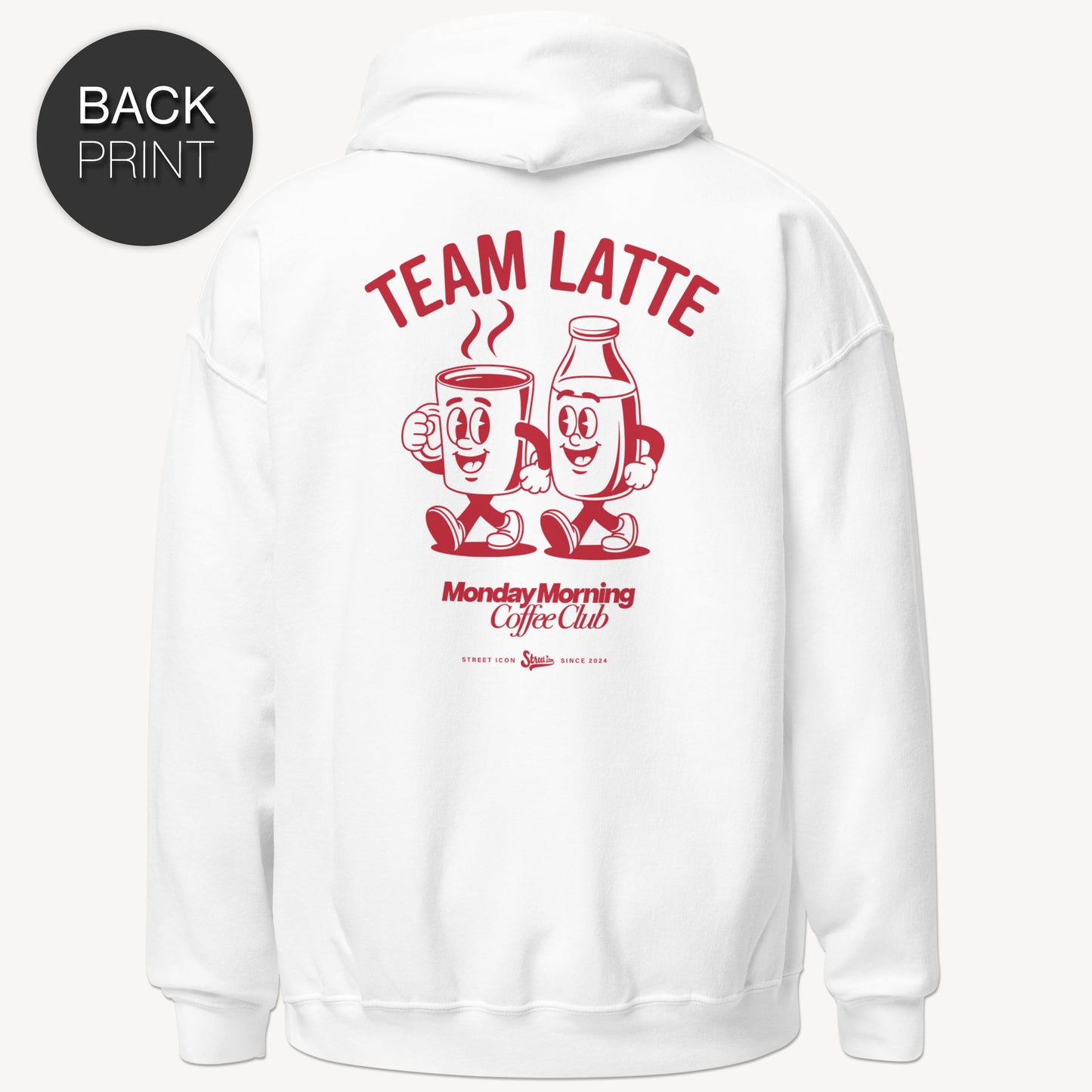 Team Latte - Zip Hoodie mit 2-seitigem Druck