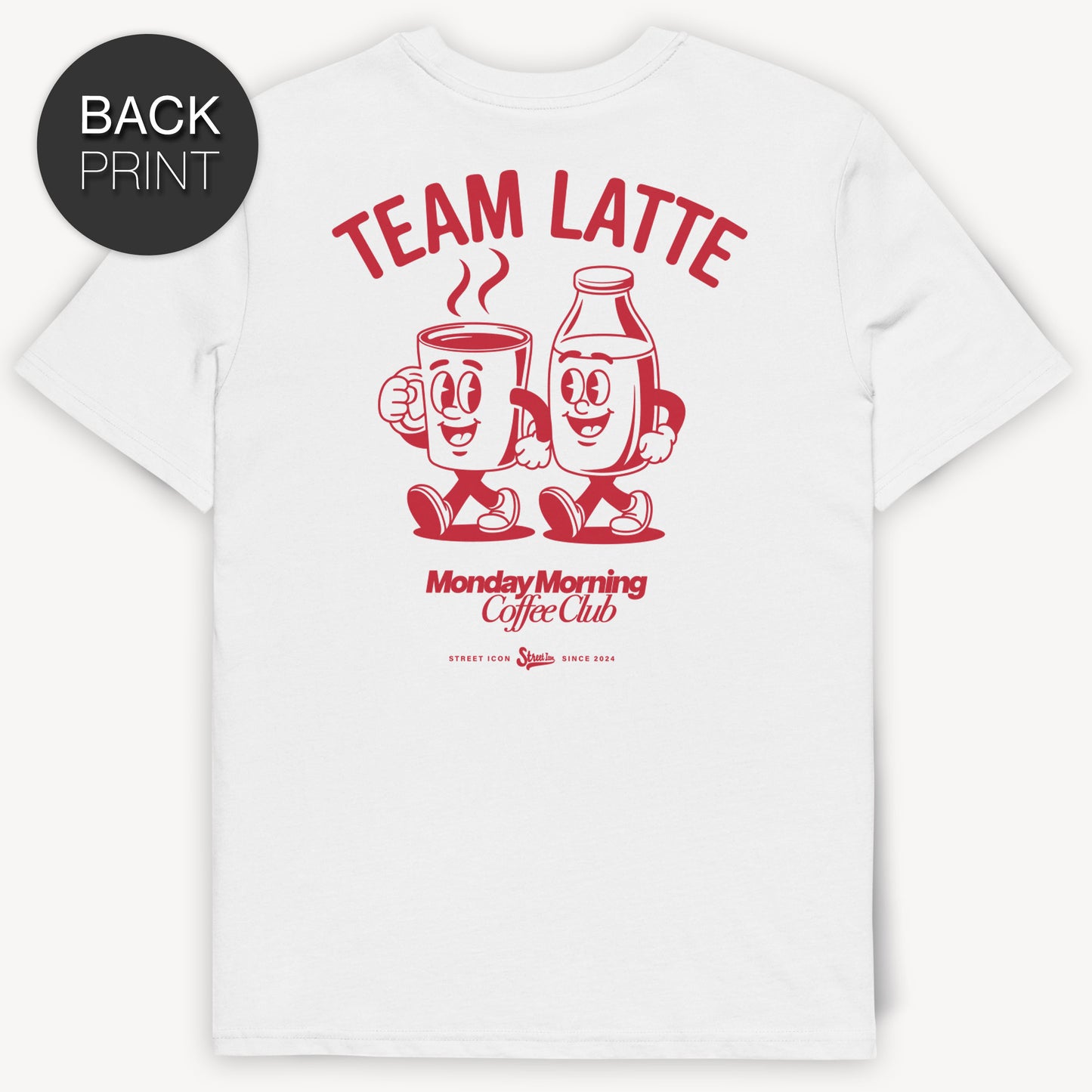 Team Latte - T-Shirt mit 2-seitigem Druck