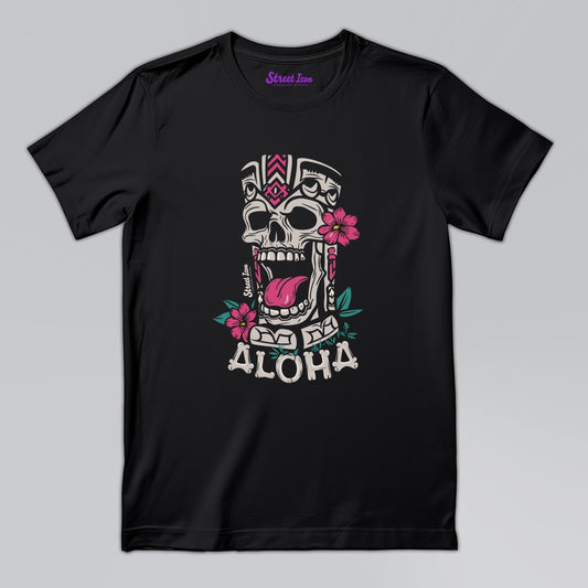 Aloha Tiki Statue - Premium T-Shirt - Street Icon