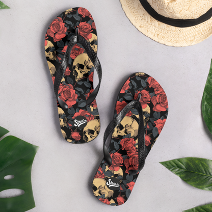 Skull & Roses - Flip Flops (Unisex)