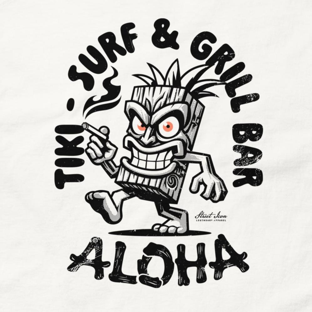 Tiki Surf Bar - T-Shirt mit 2-seitigem Druck