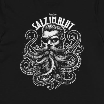 Octopus pirate with salt in his blood - Premium T-Shirt