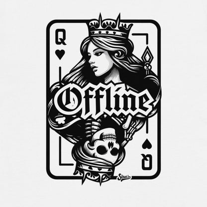 Offline Queen - Premium T-Shirt mit 2-seitigem Druck