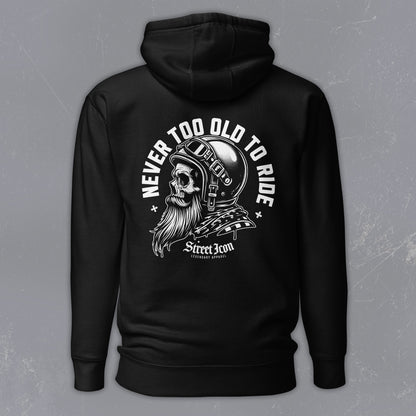 Never Too Old To Ride - Premium Hoodie mit Back Print