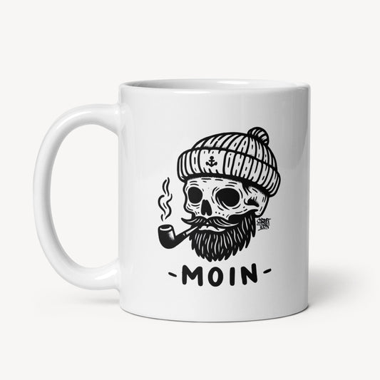 Moin Skull Tasse (Weiß) mit 2-seitigem Print